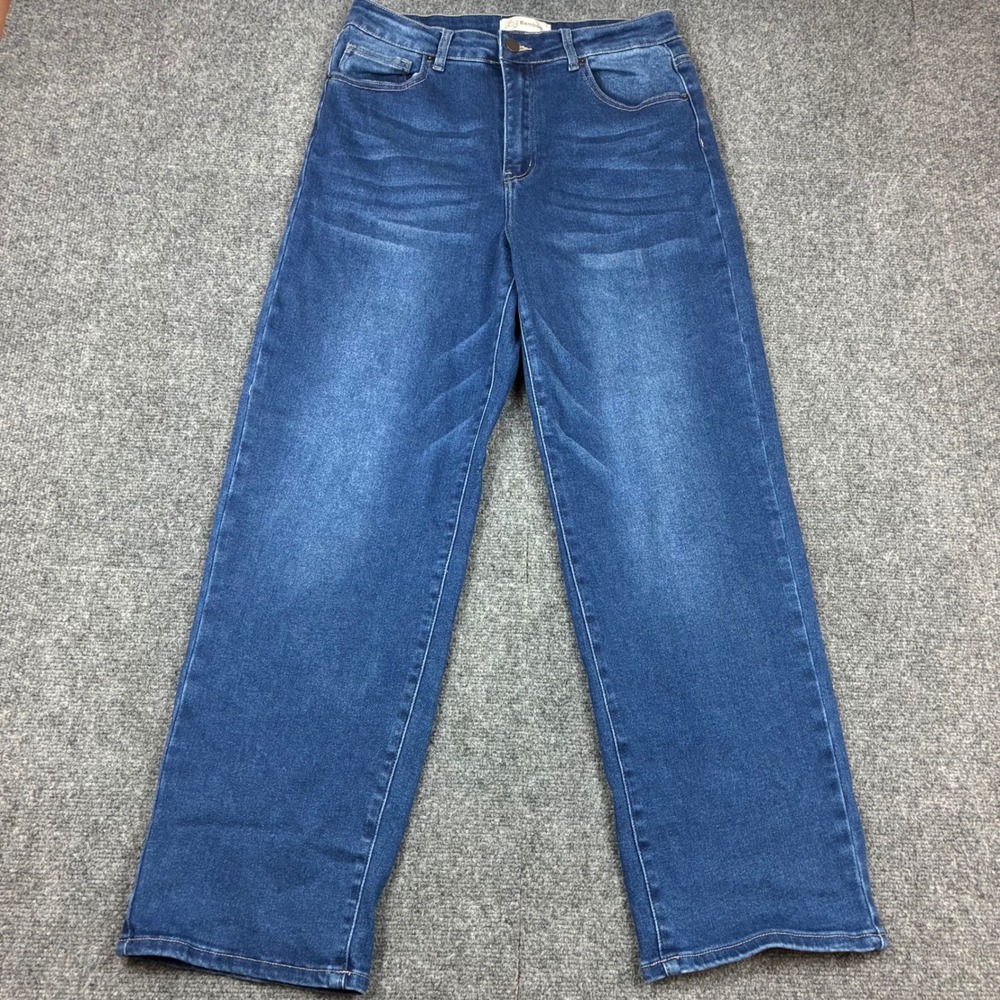 Bamboo Jeans Womens Size 13 Medium Wash High Rise Wide Leg Denim Blue Pants